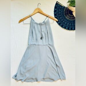 Elegant Light Blue Sleeveless Dress